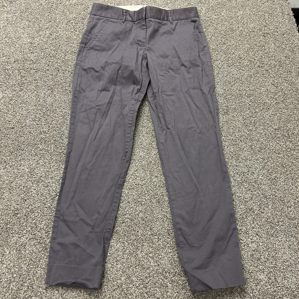 J Crew Pants Womens 4 Tall Gray Twill Chino Straight Leg Stretch City Fit